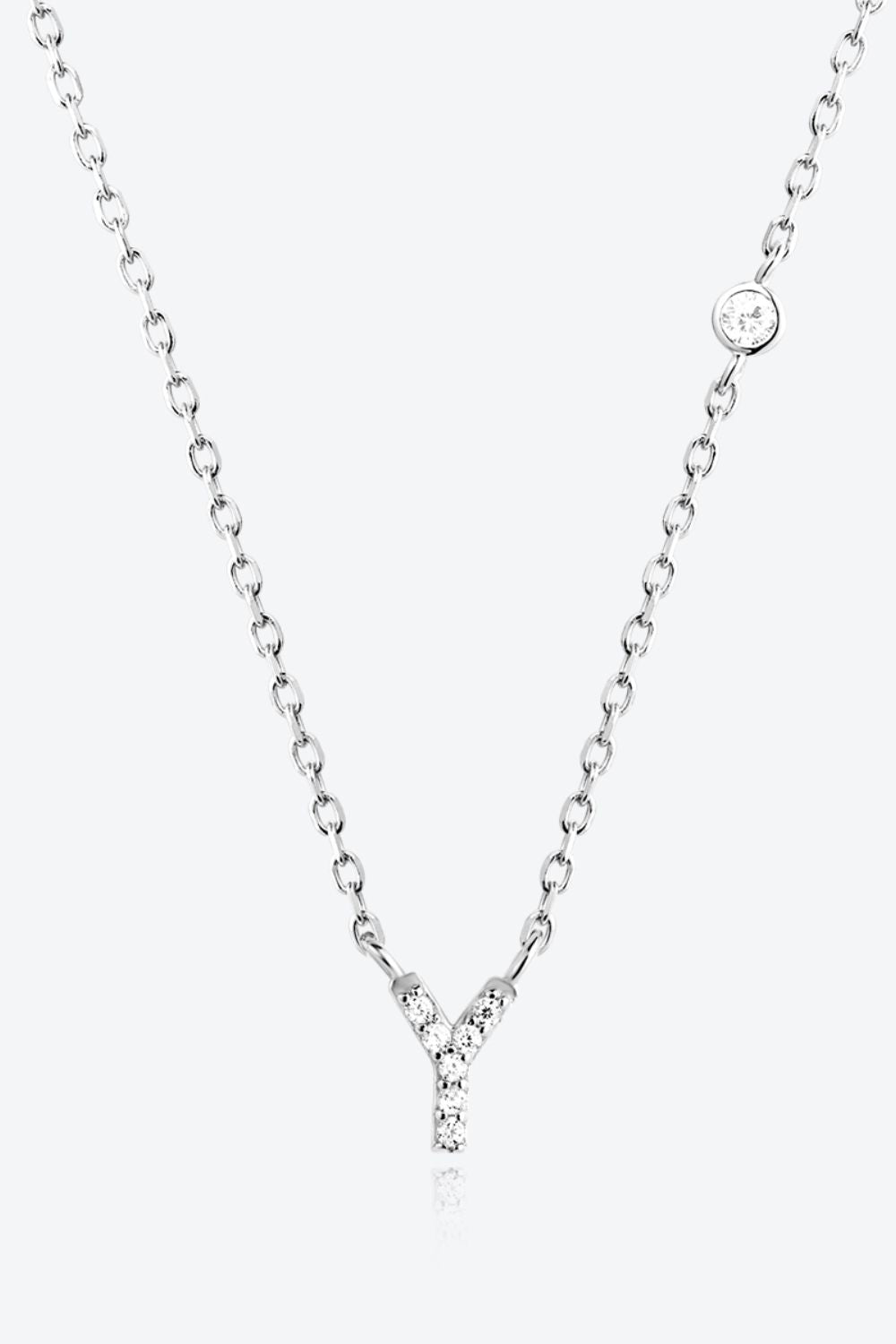 Collier en argent sterling 925 avec zircon V à Z