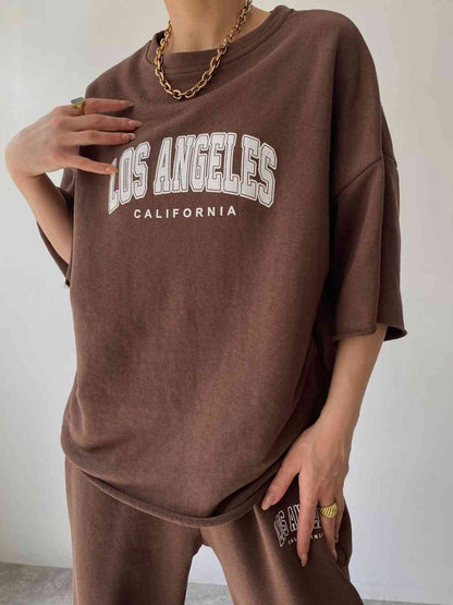 Ensemble sweat-shirt et pantalon de survêtement graphique LOS ANGELES CALIFORNIA