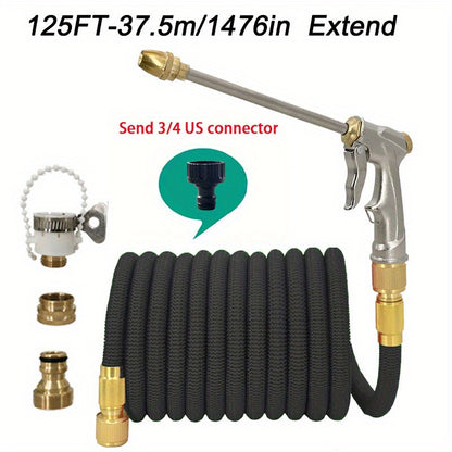 Upgrade Your Car Washing Game with this Retractable High-Pressure Metal Nozzle Hose Set!