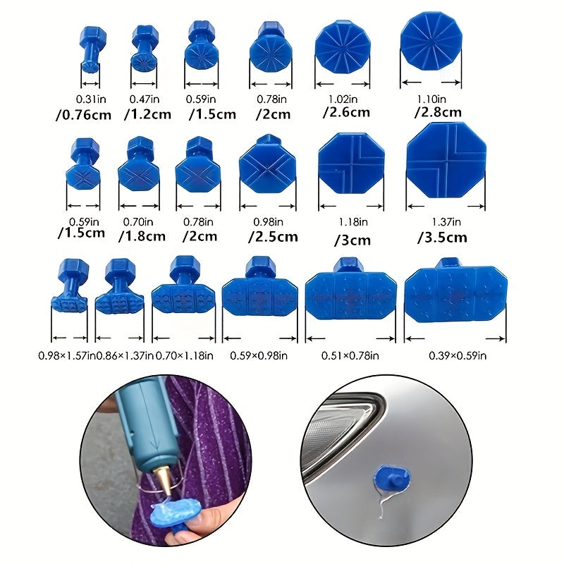 Upgrade Your Car Repair Tool Kit with Our Car Dent Repair Puller & 18pcs Plastic Glue Tabs!