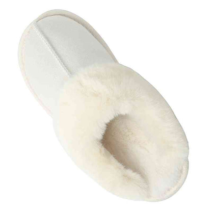 Faux Suede Center Seam Slippers