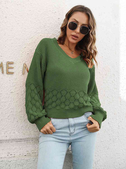 V-Neck Long Sleeve Sweater