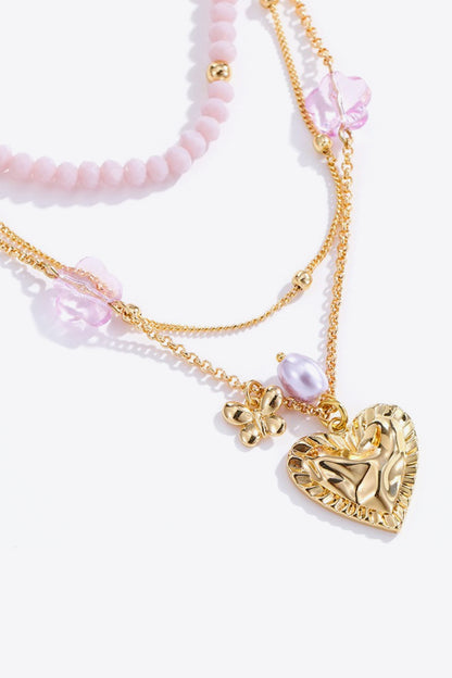 Heart Pendant Layered Necklace