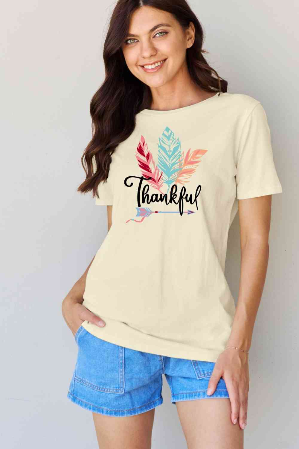 Simply Love Full Size THANKFUL Graphic T-Shirt