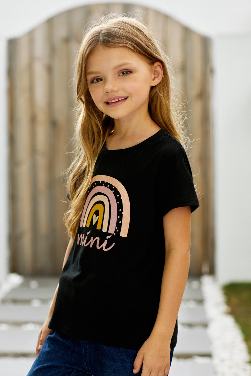 Girls Graphic Round Neck Tee Shirt