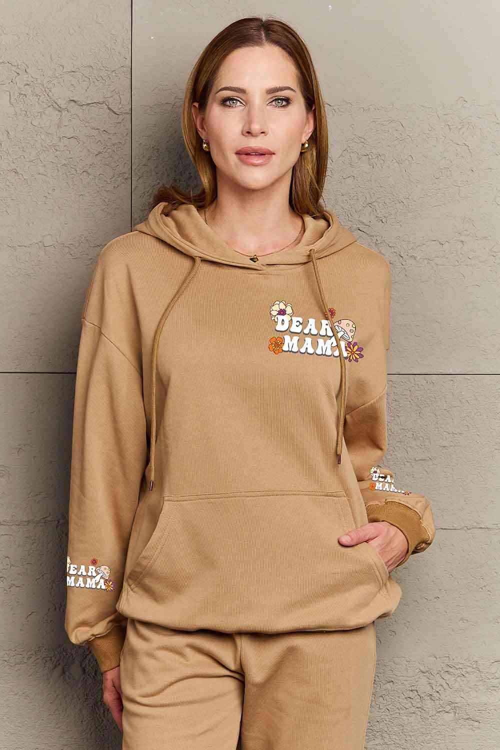 Simply Love Simply Love Full Size DEAR MAMA Flower Graphic Hoodie