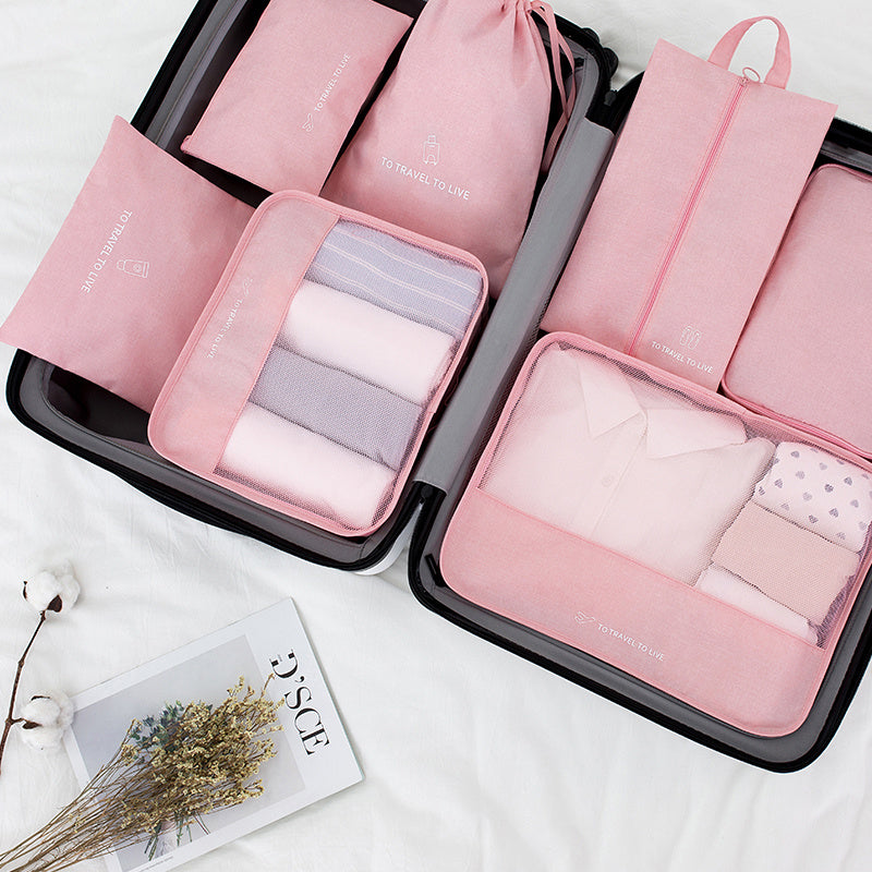 7-Piece Travel Storage Bag Set: Keep Your Clothes & Shoes Organized On-the-Go!