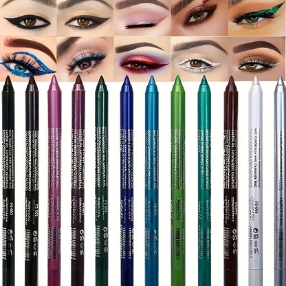 14-Color Eyeliner Palette: Highly Pigmented Pearly Shimmer & Metallic Finishes for Smokey Punk Gothic Look & Long-Lasting Waterproof Stick