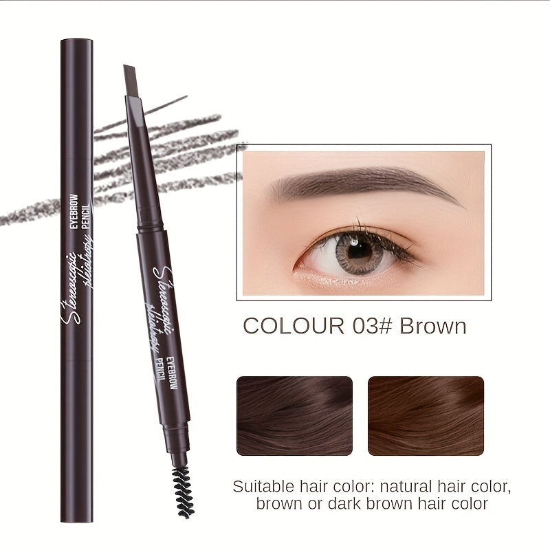 Waterproof and Smudge Proof 5 Color Eyebrow Pencil with Double Ended Triangular Head for Long Lasting Results