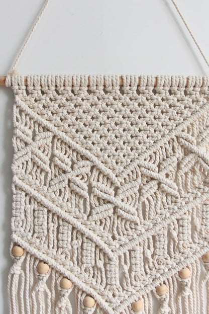 Colgante de pared con flecos de macramé