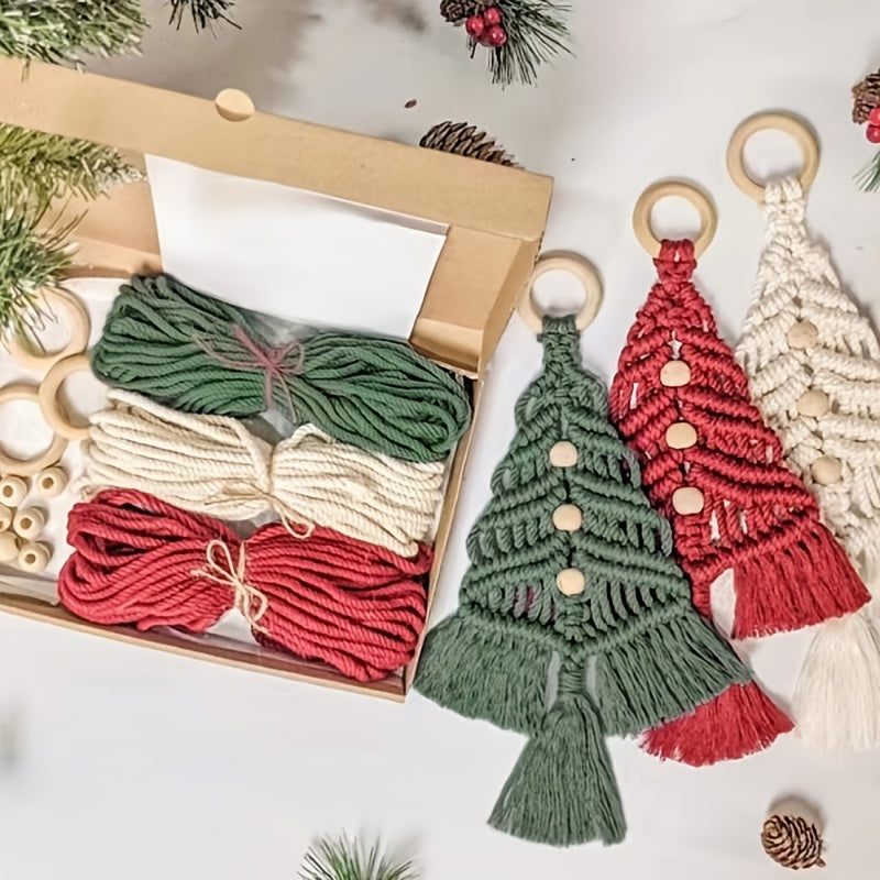 3pcs Woven Christmas Tree DIY Kit: Perfect Holiday Gift for Family & Friends!