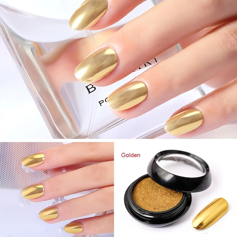 Y2K Mirror Chrome Nail Powder, Nail Art Glitter Metallic Effect Holographic Aurora Powder Chrome Dust For Nails Gel Polish Pigment Decoration