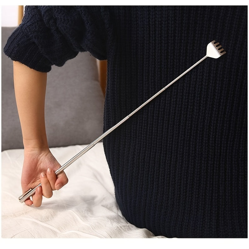 1 Pc Adjustable Back Scratcher - Stainless Steel Telescopic Portable Claw Extender - Perfect for Massage & Tickle Stick!