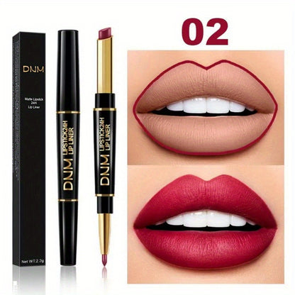 24 All Day 3 Pcs Lip Liner And Lipstick Set, Matte Lipstick With Lip Liner 2 In 1, Dark Red Lipstick Matte Kit With Lip Liner, Valentine's Day Gifts For Women