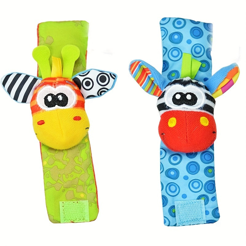 4pcs Baby Rattle Toys, Rattle Set, Baby Sensory Toys, Foot-finder Socks Wrist Rattle Bracelet, Gift