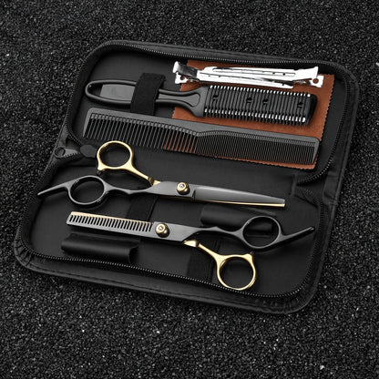 8-Piece Professional Hair Cutting Scissor Kit - Perfect for Barbers & Stylists - Thinning Shears, Hair Scissors, & More!