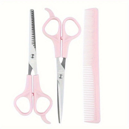 3pcs Set Hair Scissors Kit - 6.7'' Hair Cutting Shears for Men, Women, Barbers, Kids, Adults & Pets