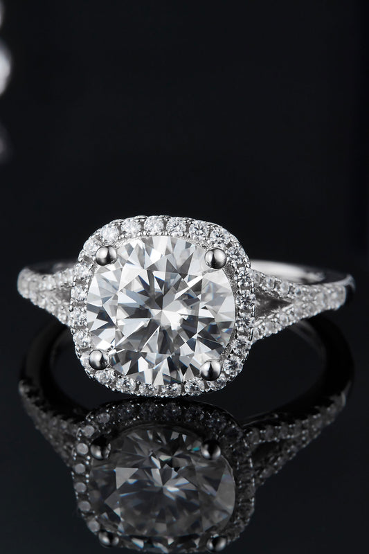 Bague halo moissanite 3 carats