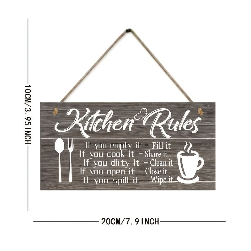 1pc Composite Board Wooden Kitchen Rule Wall-mounted Decorative Pendant Home Decoration Pendant