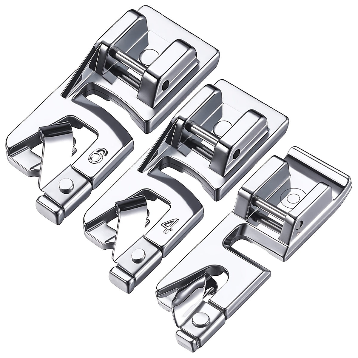 Upgrade Your Sewing Machine with this 3pcs Rolled Hem Presser Foot Set - Compatible with Singer, Brother, Babylock & More!