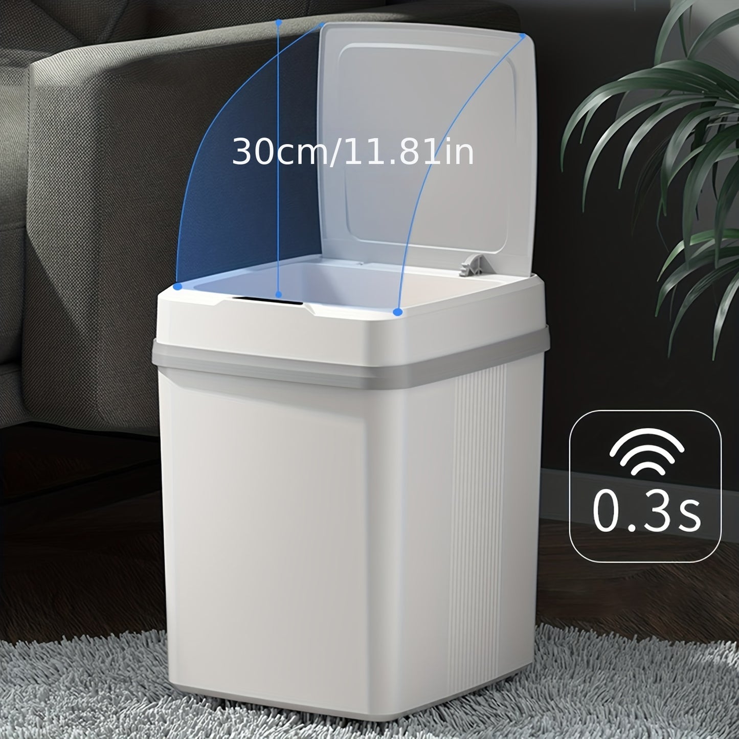 12L Smart Sensor Trash Can: Fully Automatic Multi-function Electric Touch Storage Bucket for Home, Kitchen & Bathroom