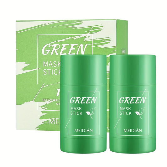 2 pièces, 4 pièces, bâton de masque de thé vert nettoyant en profondeur, bâton de masque vert pour éliminer les points noirs, hydratant pour le visage, nettoyage en profondeur des pores, masque de thé vert pour tous les types de peau 