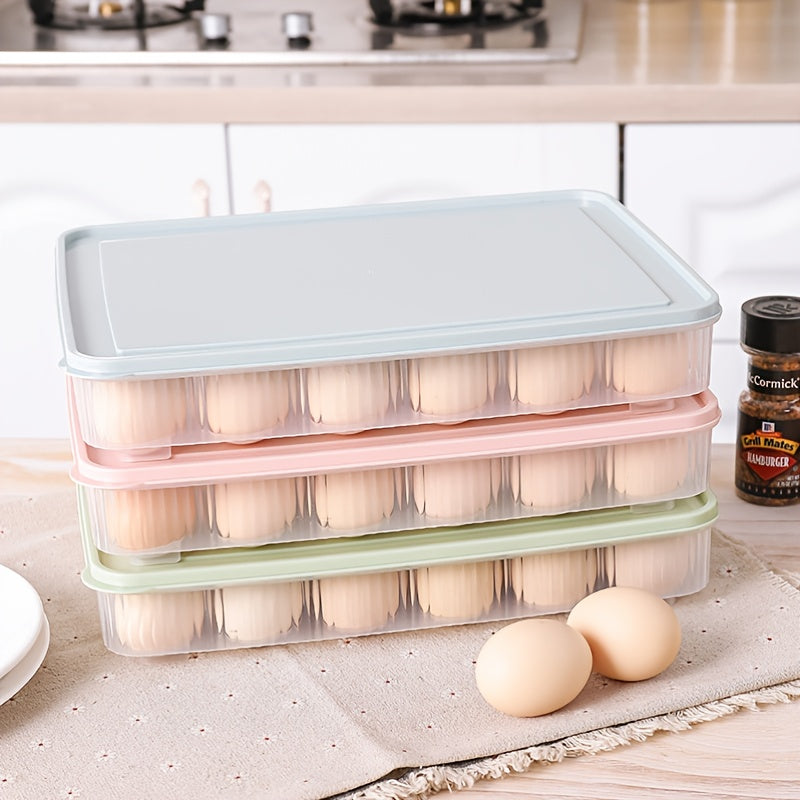 24 Grid Egg Storage Box - Keep Your Eggs Fresh and Ready to Cook in this Transparent Plastic Food Refrigerator!