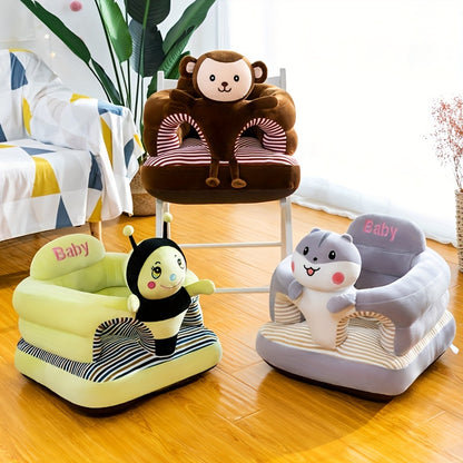 45cm/17.71in Plush Toy Practice Sitting Seat - Comfortable Learning Seat for Baby & Toddler - Cartoon Seat for Comfort & Fun!