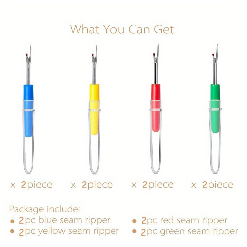 2/4/8pcs, Sewing Seam Rippers, Handy Stitch Rippers For Sewing/Crafting Removing, Threads Tools, Household Sewing Machine Sewing Accessories, Sewing Machine Accessories, DIY Sewing Accessories