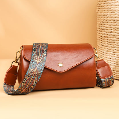 Vintage Style Shoulder Bag, Simple Flap Purse With Removable Strap, Women's Crossbody Bag (7.4*4.7*4.7) Inch