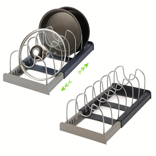 Estante de almacenamiento de acero inoxidable expandible, soporte organizador de cocina para tapa de olla, tabla de cortar, organizador de utensilios de cocina de secado, 1 ud. 