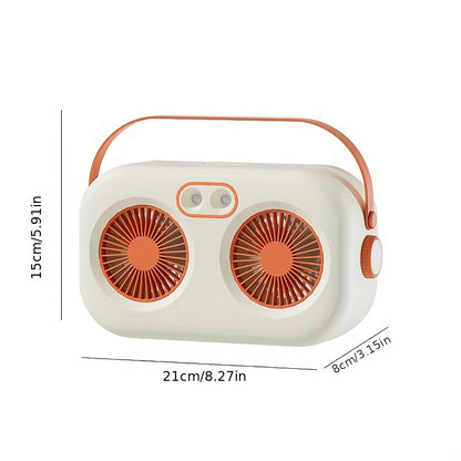 Stay Cool & Comfortable Anywhere: Portable Air Conditioner & Rechargeable Desktop Fan with 2 Humidified Spray Heads