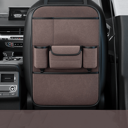 Upgrade Your Car with this Premium Car SeatBack Organizer - Kick Mats, Protector & Cup Holder!