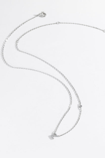 Collier en argent sterling 925 avec zircon V à Z