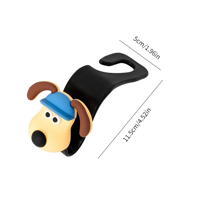 3D Cartoon Puppy Decoration Car Hook - Multi-Purpose Hanger for Seat Back Storage & More!