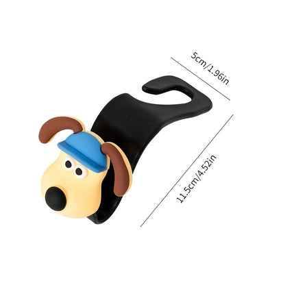 3D Cartoon Puppy Decoration Car Hook - Multi-Purpose Hanger for Seat Back Storage & More!