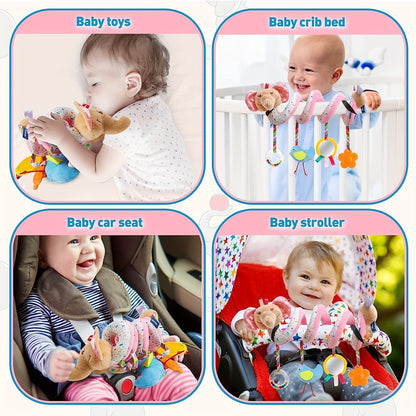 Baby Car Seat Toys Activity Stroller Mobile Toy, For Boys Girls, Spiral Hanging Plush Toys, For Bassinet Crib Baby Carrier