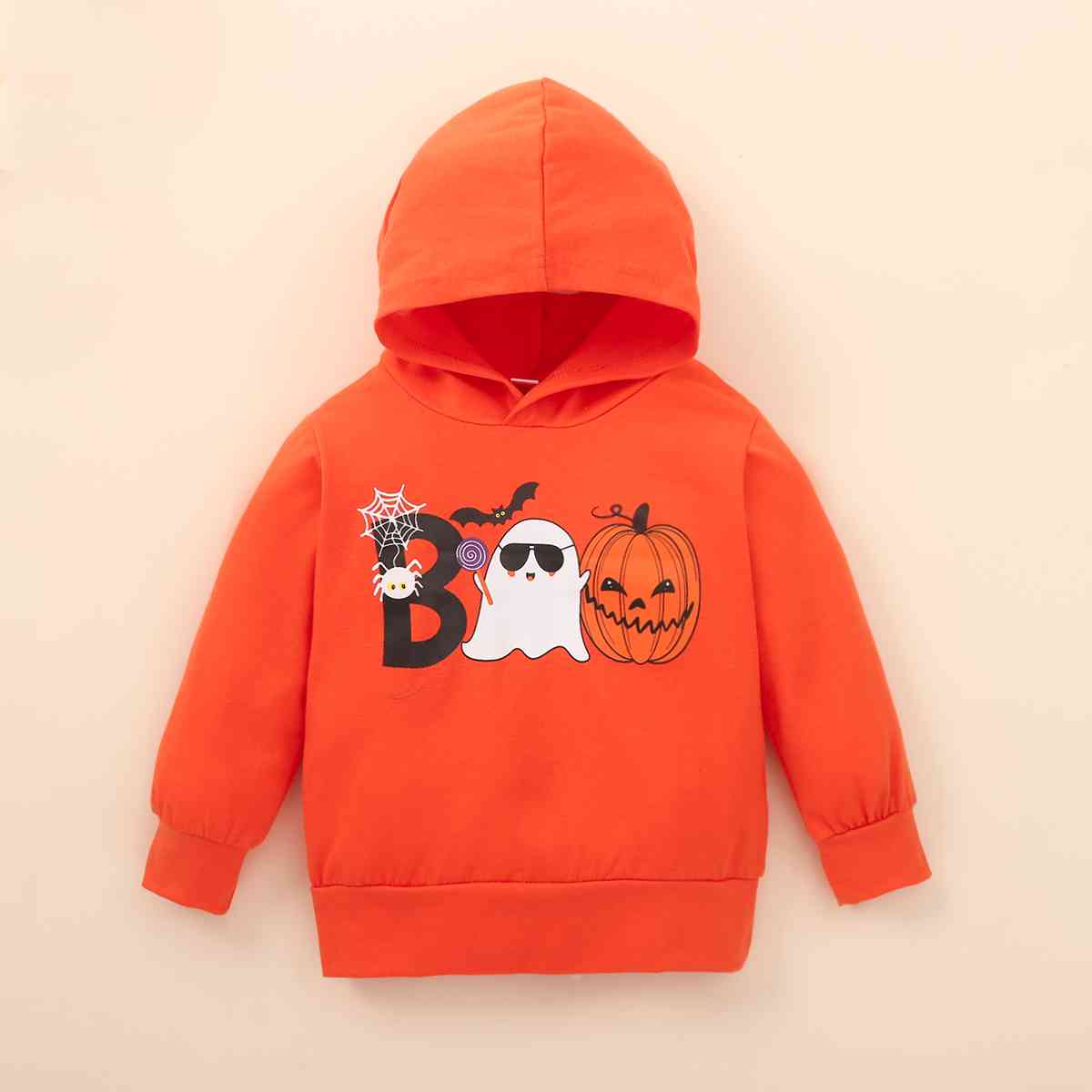 BOO Graphic Long Sleeve Hoodie and Printed Pants Set