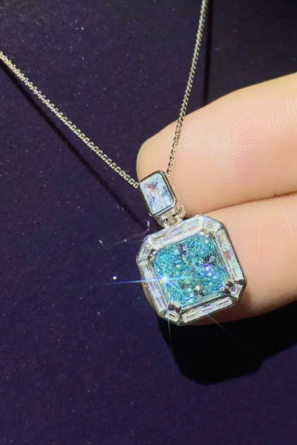 2 Carat Moissanite Square Pendant Necklace