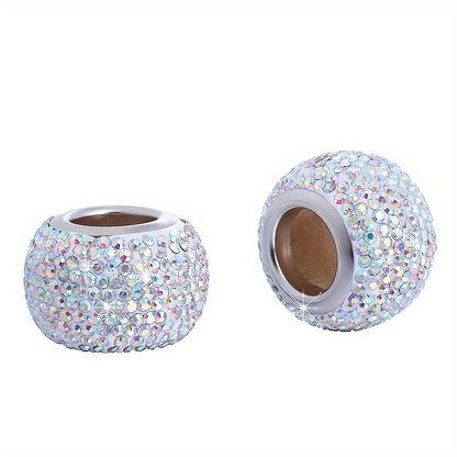 2pcs Shiny Rhinestone Car Seat Headrest Decoration Ring - Universal Fit for All Vehicles - Adds Luxury and Style to Your Interior