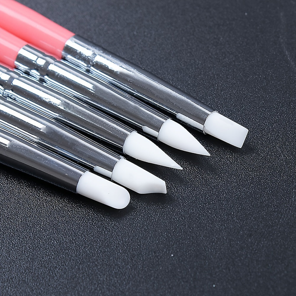 5pcs Mark Silicone Soft Head Double Point Drill Pen Set - Perfect for Clay Sculpting, Nail Art, UV Gel Drawing & More!