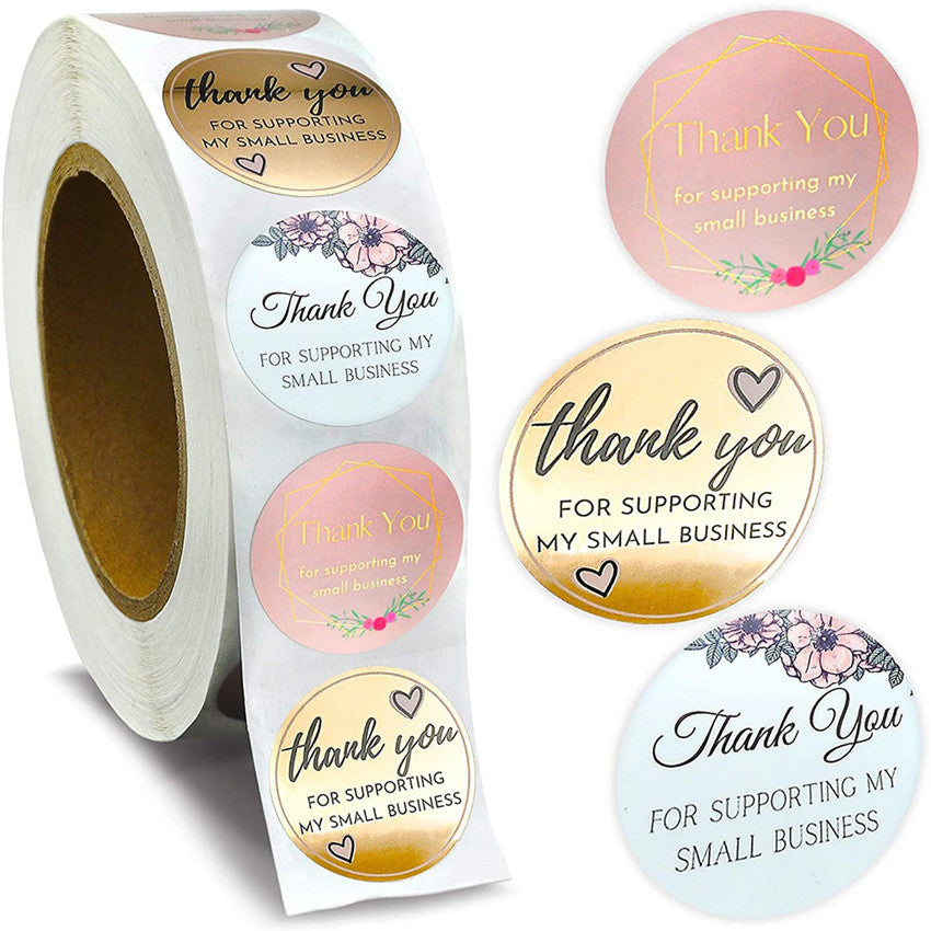 500pcs Heart-Shaped Thank You & Happy Birthday Stickers - Perfect for Office Decor & Stationery!