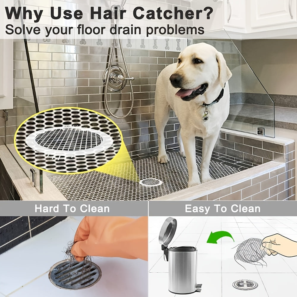 10pcs Disposable Hair Filter Stickers - Keep Your Kitchen & Bathroom Drains Clog-Free!