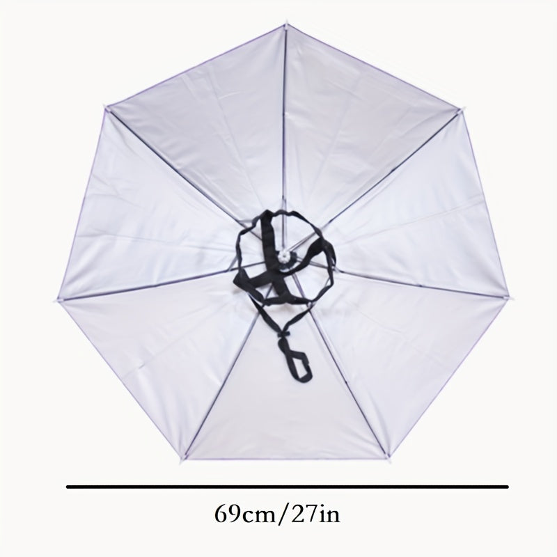 Stay Protected from the Elements with this Lightweight Hat Umbrella - 27in/69cm Diameter, Dual-use for Rain or Shine!