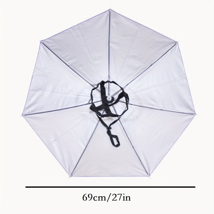 Stay Protected from the Elements with this Lightweight Hat Umbrella - 27in/69cm Diameter, Dual-use for Rain or Shine!