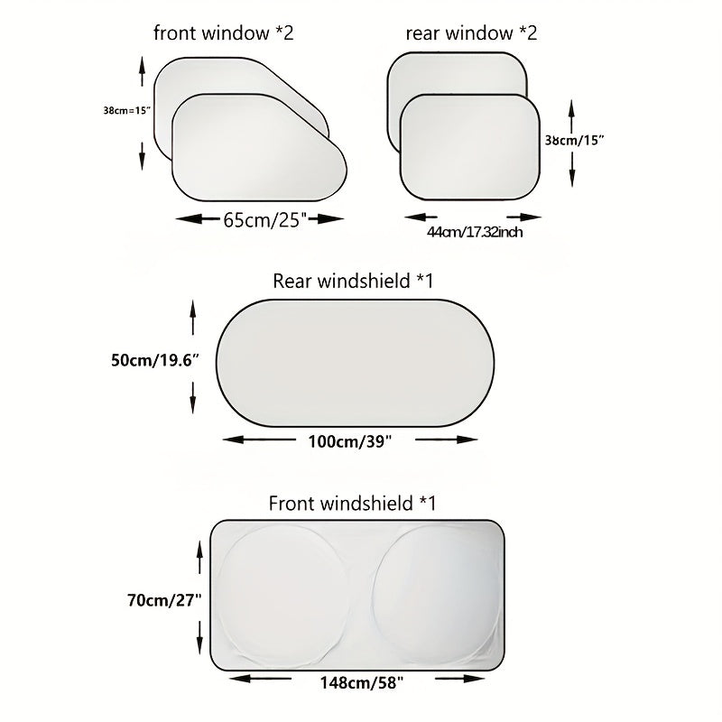 Pare-soleil de pare-brise de voiture, 1 à 6 pièces, pour la Protection des vitres latérales contre les rayons UV du soleil et la chaleur, avec pochette de rangement, pare-soleil de fenêtre pour voiture 