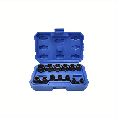 13pcs Bolt Extractor Set Impact Bolt & Nut Remover Set 3/8" 8-19mm Twist Socket Set Bolt Remover Tool Set For Damaged Frozen Rusted Bolts Nuts Screws