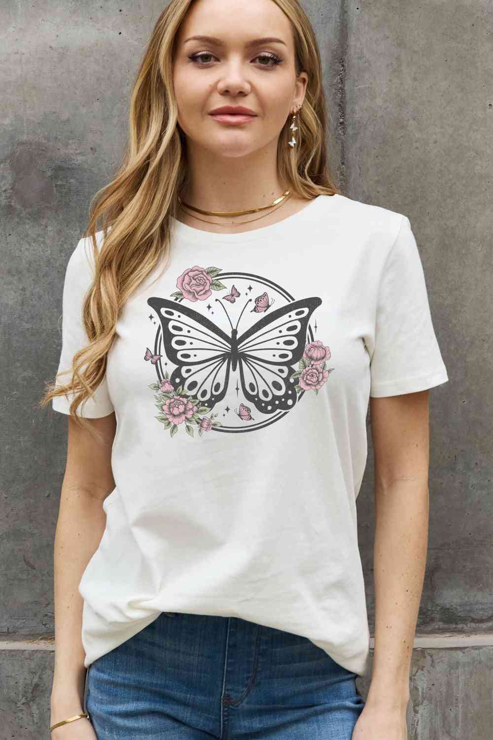 Simply Love Simply Love Full Size Butterfly Graphic Cotton Tee