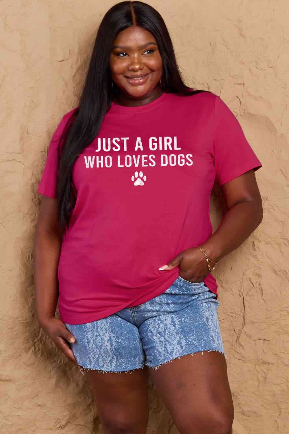 Simply Love T-shirt en coton avec motif patte de chien pleine taille