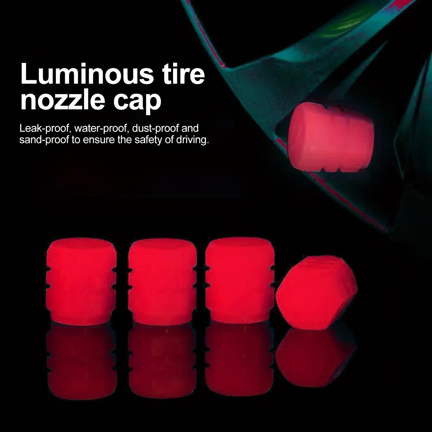 Upgrade Your Vehicle with These 4pcs Colorful Glowing Tire Valve Caps!